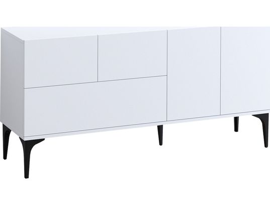 CONCEPT1 - Bahut Glise blanc noir 150 x 35 x 75cm