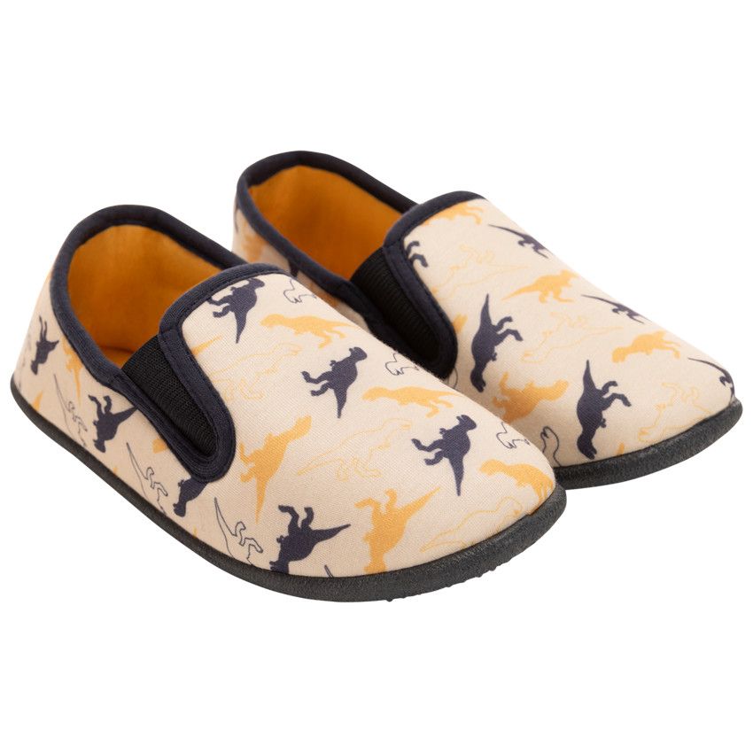 Chaussons bas imprimé dinosaures pour garçon - Beige