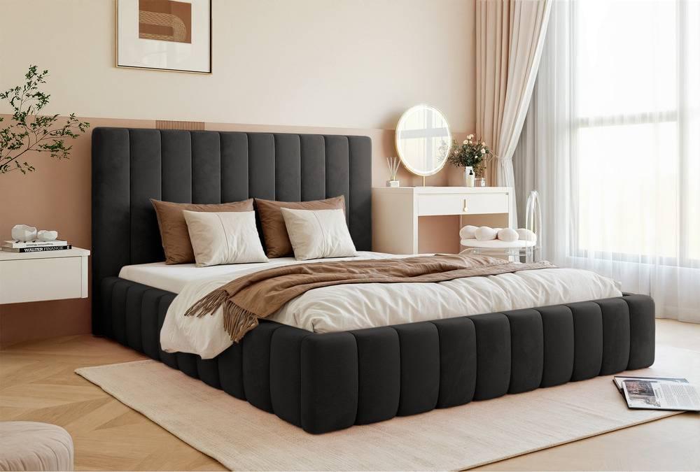 NADUVI Collection Bedframe Flores velvet 160x200 met opbergvak