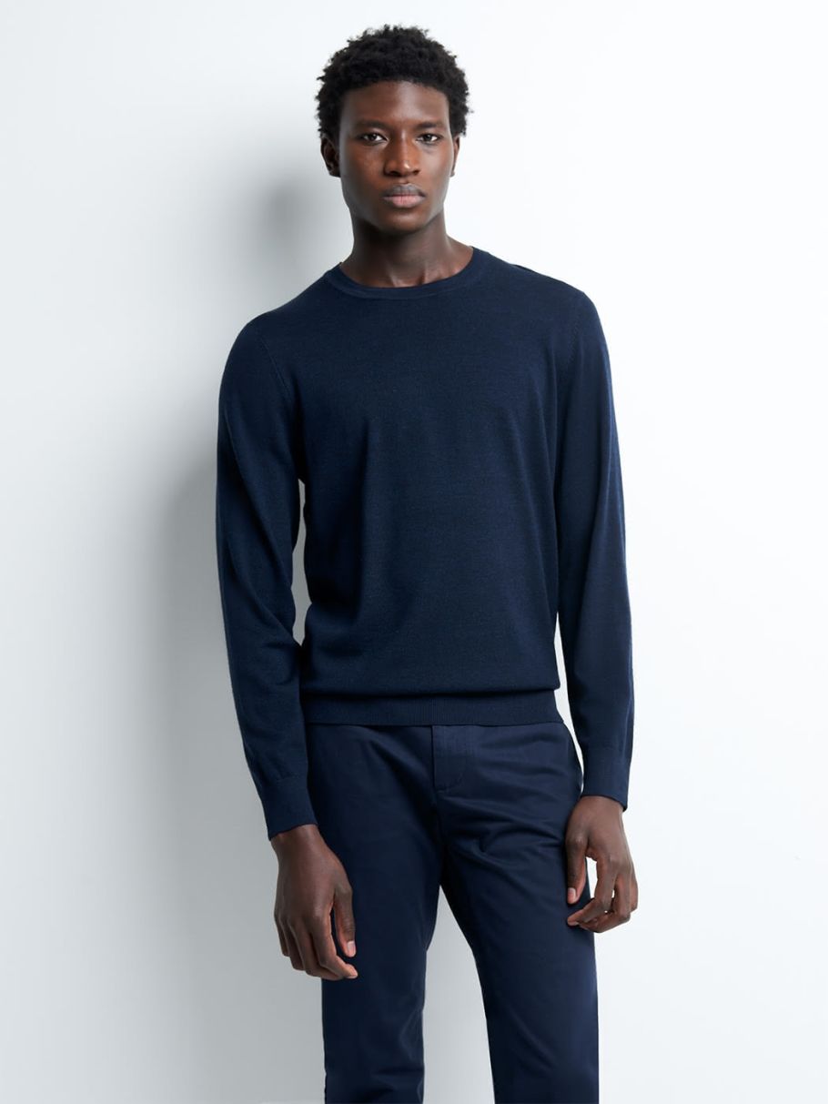 Pull col rond en laine mérinos
