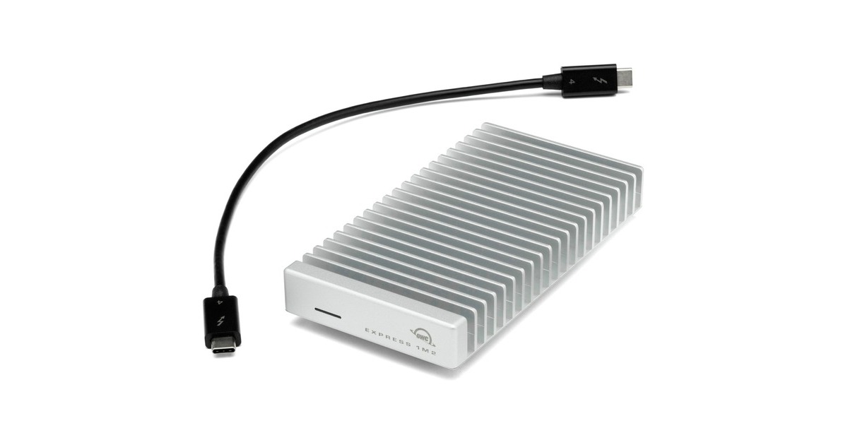 OWCExpress 1M2 2 TB externe SSD  (Zilver/aluminium, USB4 / Thunderbolt)