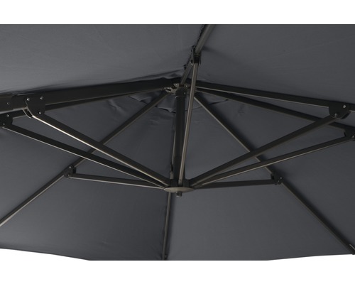 Zwevende parasol Sunset N+ Ø350 H 200 cm polyester 300g/m² antraciet