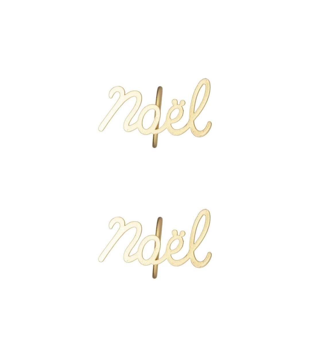 Lot de 2 Ronds de Serviette Soir de Noël 6cm Or
