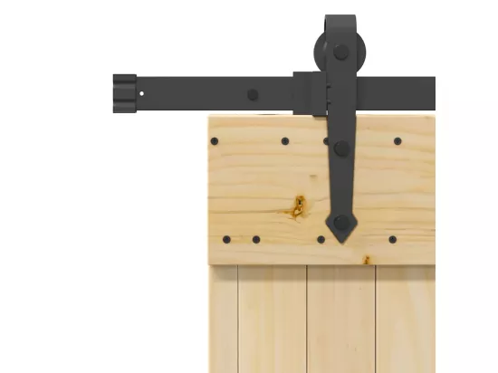 Porte coulissante et kit de quincaillerie 80x210 cm pin massif