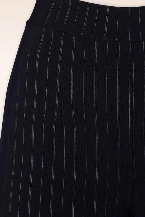 Vintage Chic for Topvintage Bonnie krijtstreep pantalon in zwart