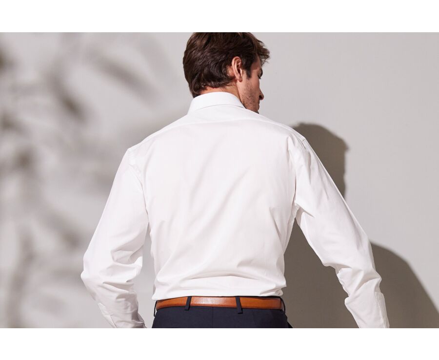 Chemise blanche en coton double fil - ALBERT CLASSIC