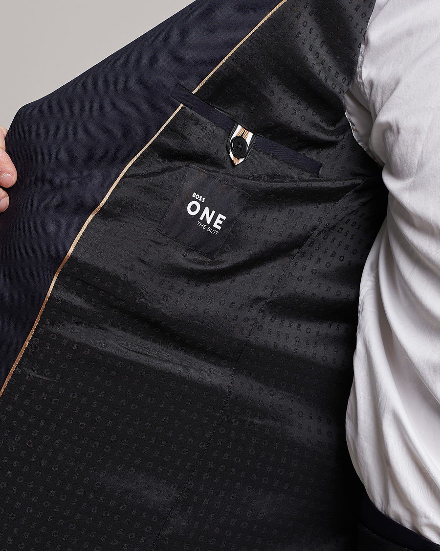 Huge Slim Fit Wool Blazer Dark Blue