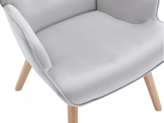 Fauteuil en velours gris VATELY