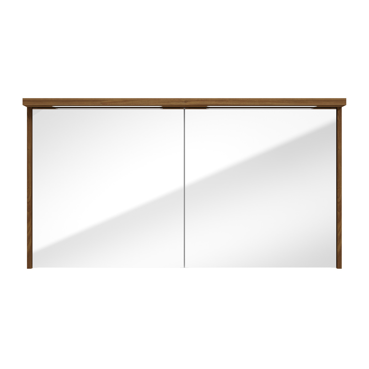 Fontana Grado spiegelkast met verlichting 117cm 2 deuren walnoot
