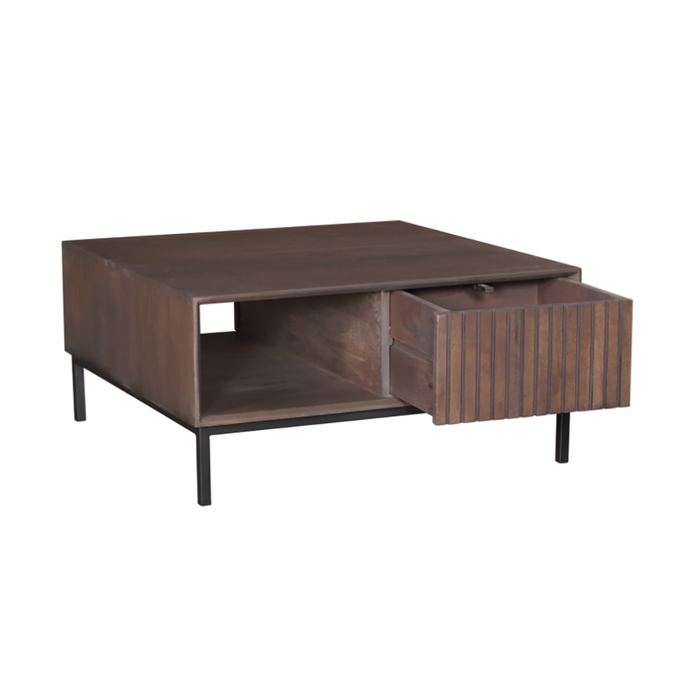 Salontafel De Bokke vierkant Bruin