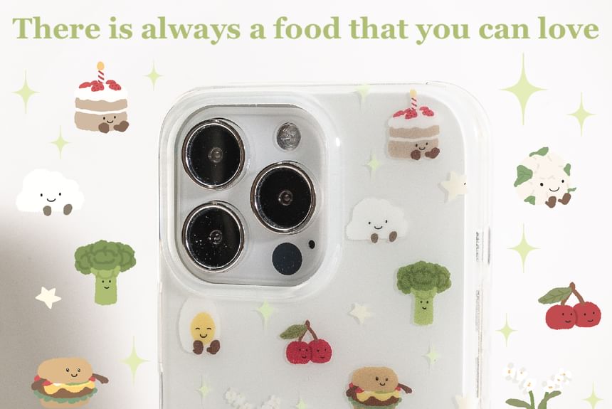 Voor het geval dat - Voedsel Smiley Face Telefoonhoesje / Fruit Print Telefoonstandaard - Iphone 15 Pro Max / Iphone 15 Pro / Iphone 15 / iphone 14 Pro Max / Iphone 14 Pro / Iphone 14 / iphone 13 Pro Max / Iphone 13 Pro / Iphone 13 / iphone 12 Pro Ma