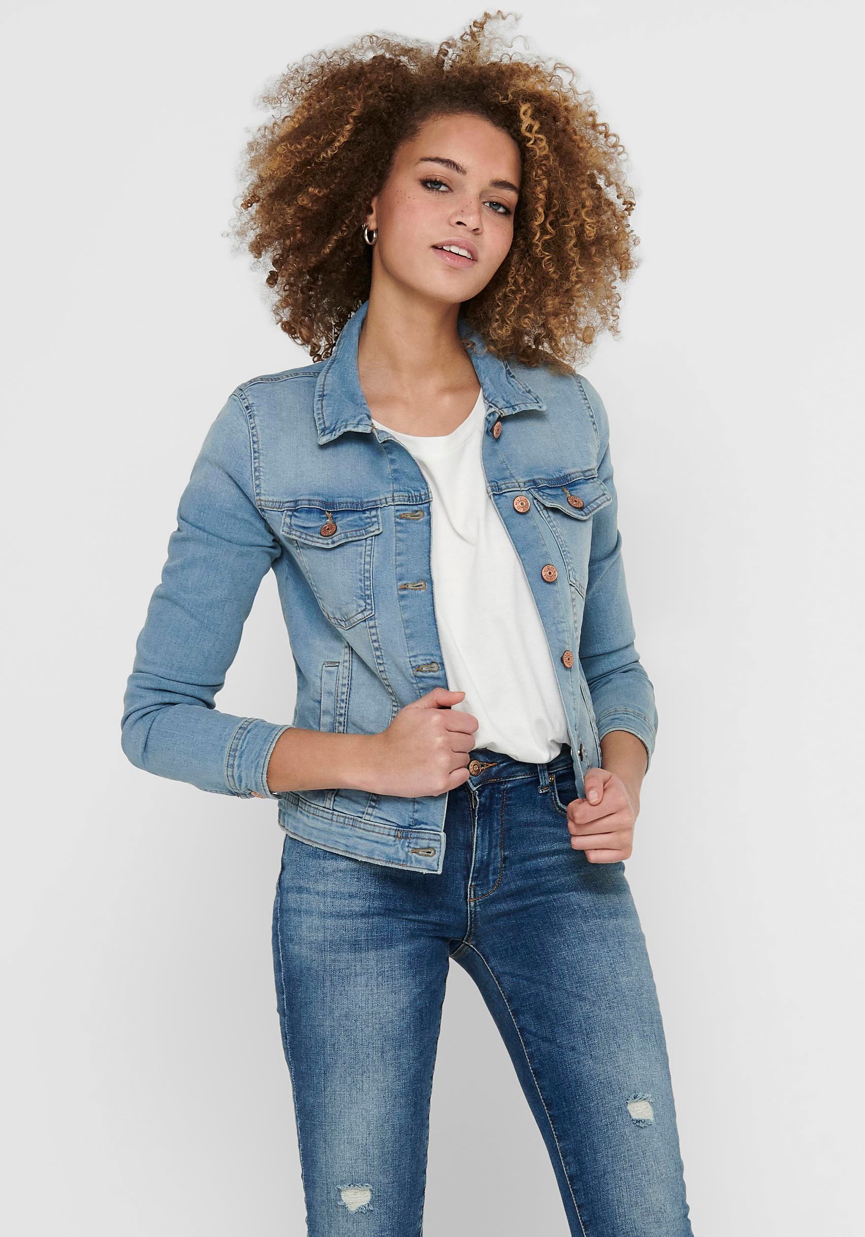 ONLY Jeansjacke »ONLTIA DNM JACKET LB BEX179 NOOS« in modischer Waschung