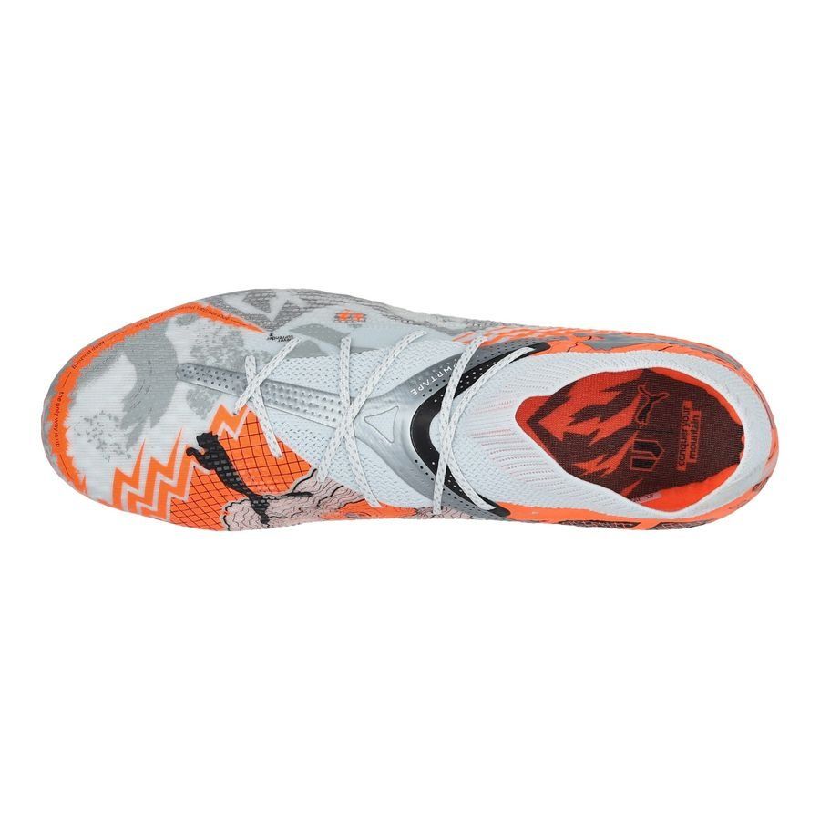 PUMA X Unisport Future 7 Ultimate FG/AG Conquer your Mountain - Blanc/Orange/Argenté ÉDITION LIMITÉE