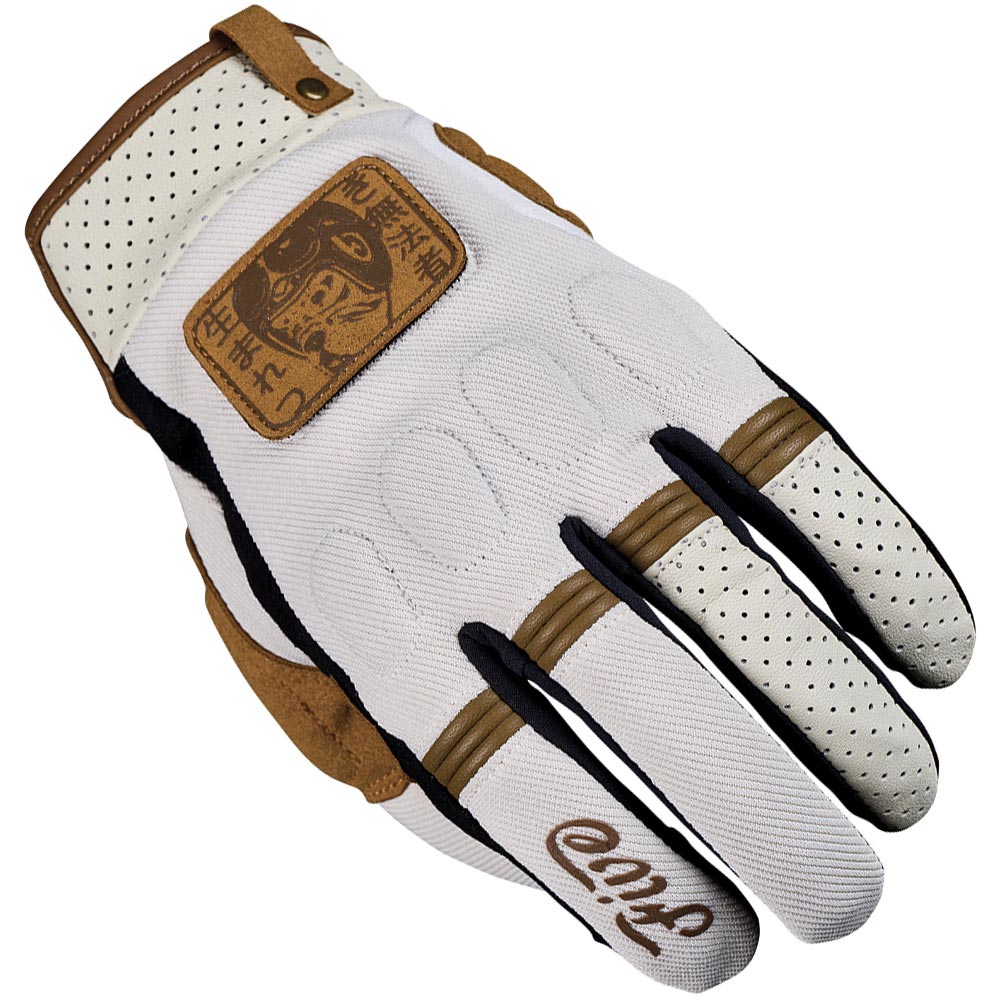 Five - Gants Scrambler Blanc / Camel