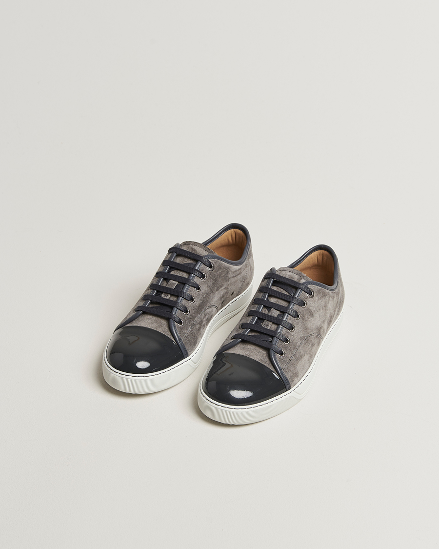 Lanvin DBB1 Patent Cap Toe Sneaker Dark Grey
