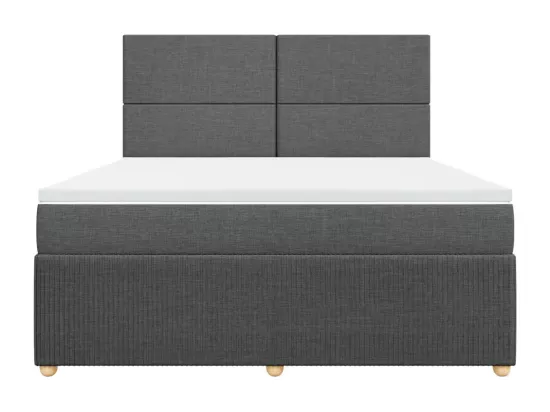 Sommier à lattes de lit avec matelas Gris foncé 180x200cm Tissu