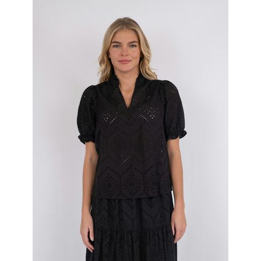 Neo Noir Odesa Embroidery Bluse, Black, 40