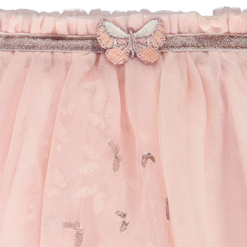 Jupe volumineuse en tulle motif papillons pour fille - Rose