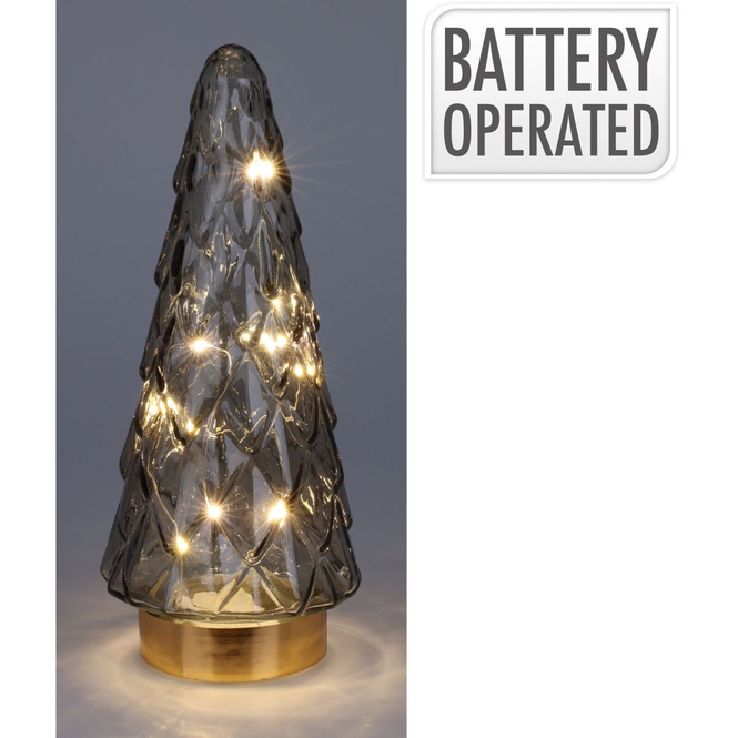 Dekobaum mit LED - grau - ca. 24 cm