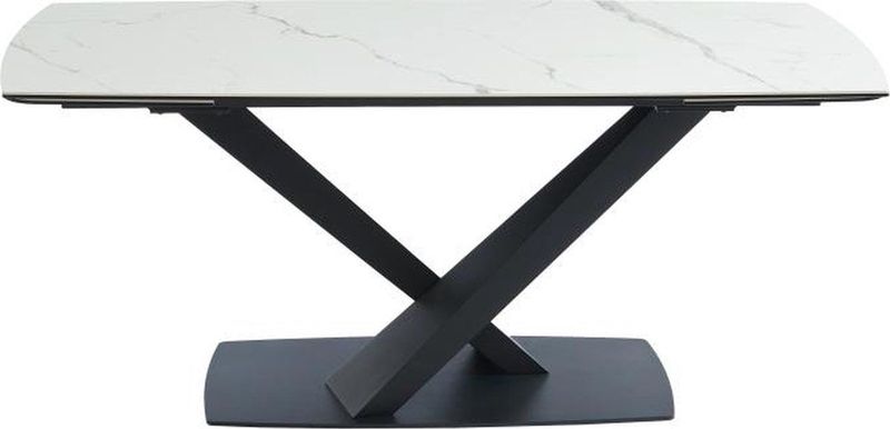 Pascal Morabito - MALATA - Eettafel - Wit en Zwart Marmereffect - Keramiek en Metaal