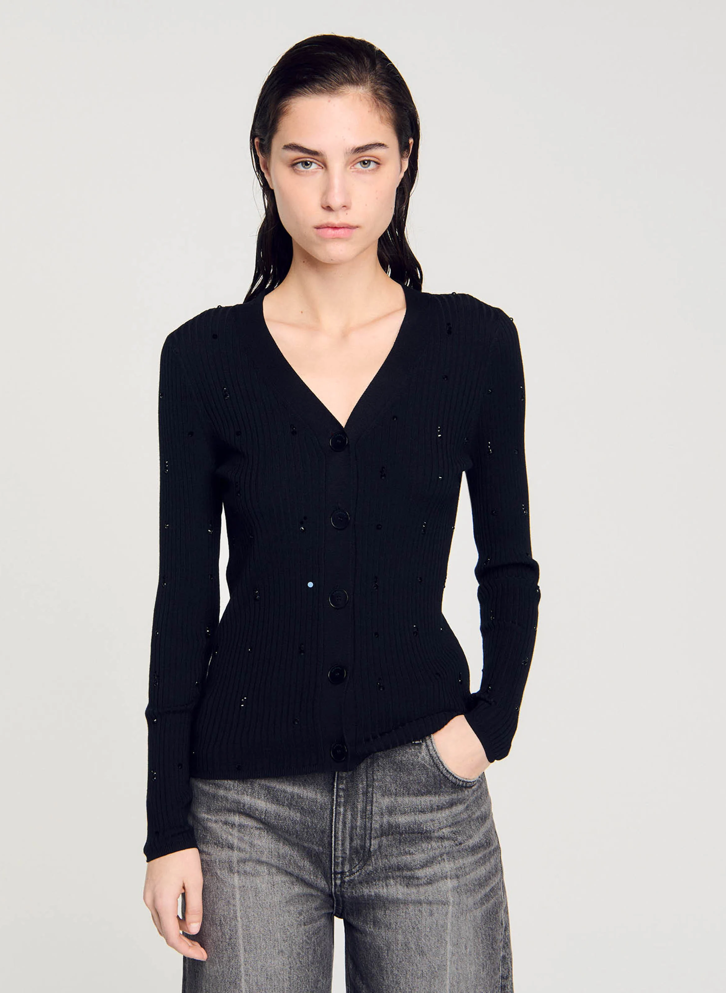 Gilet col V | Noir