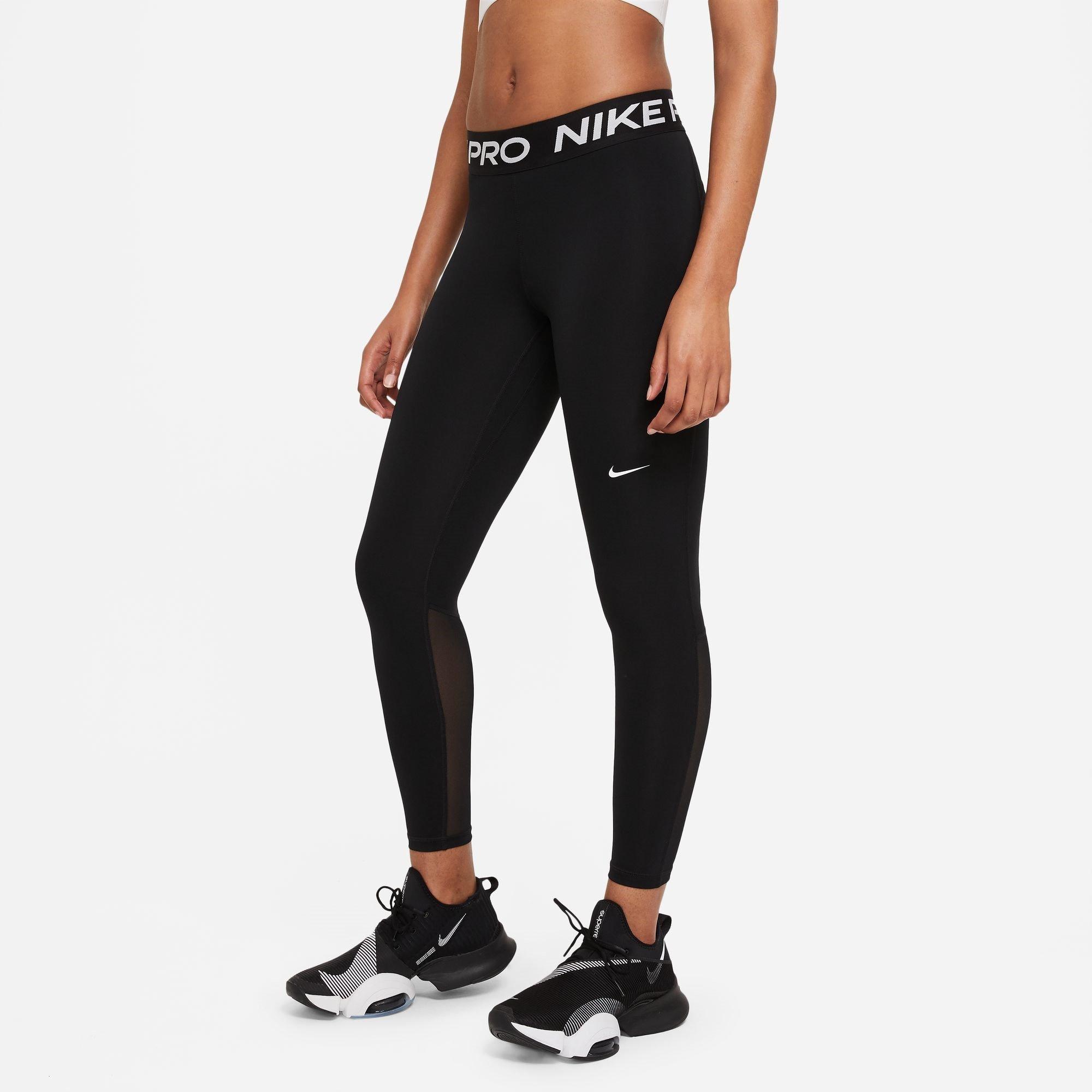 Nike Pro Womens Mid Rise Mesh Panelled Leggings