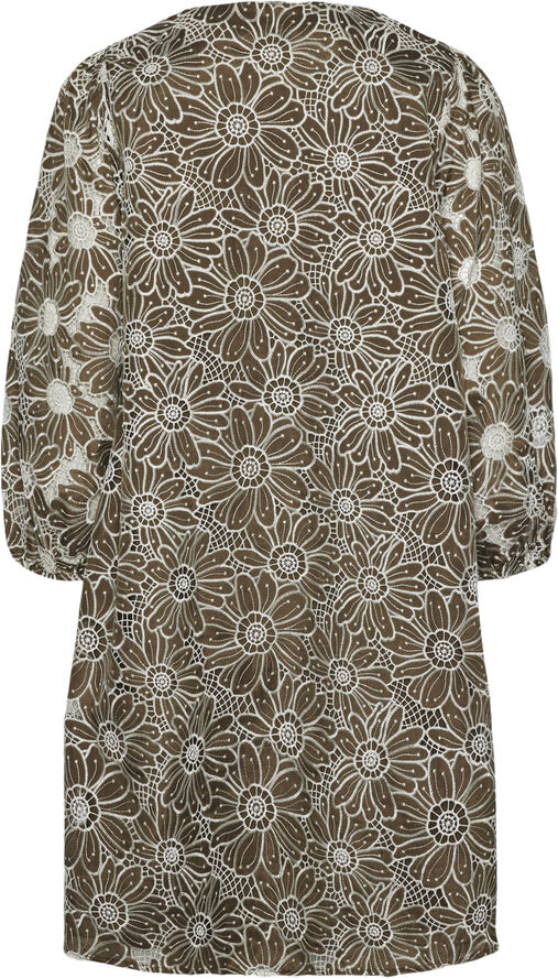 YAS YASVIBRANT 3/4 DRESS Lead gray/egg nog