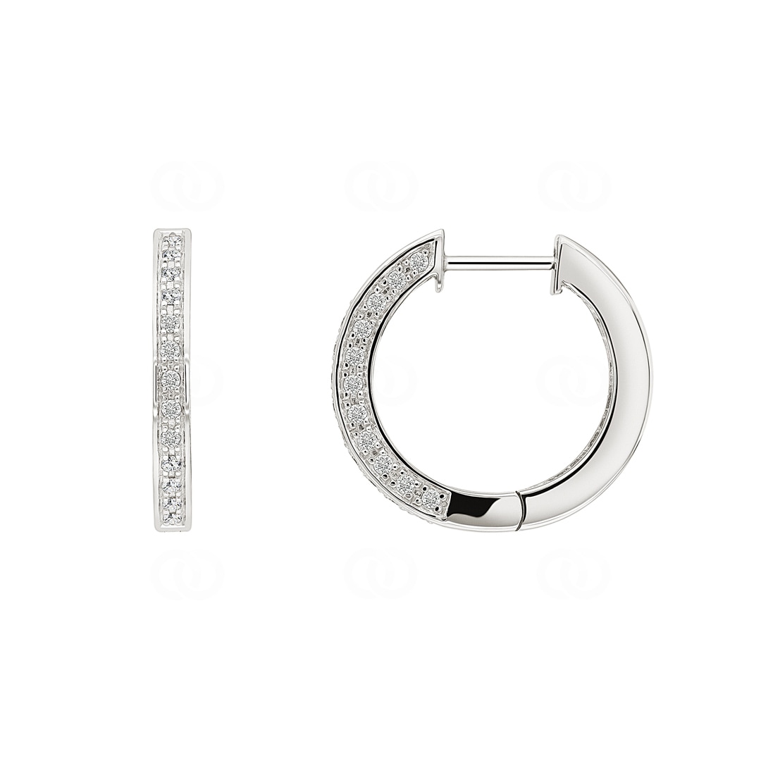 Kreolen 750/18 K Weissgold mit Diamanten 0.55 ct H/si