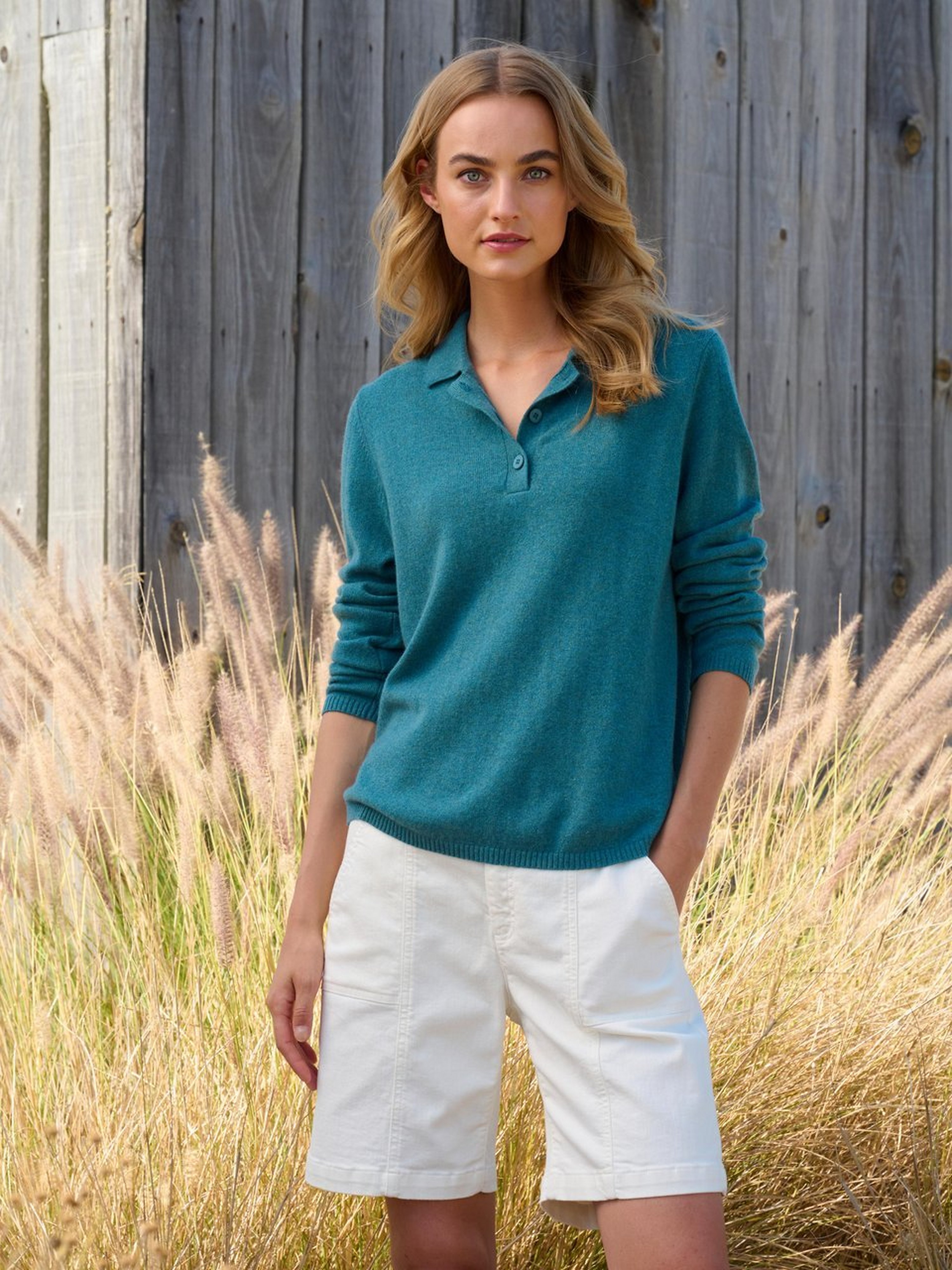 Polo-Pullover aus 100% Kaschmir