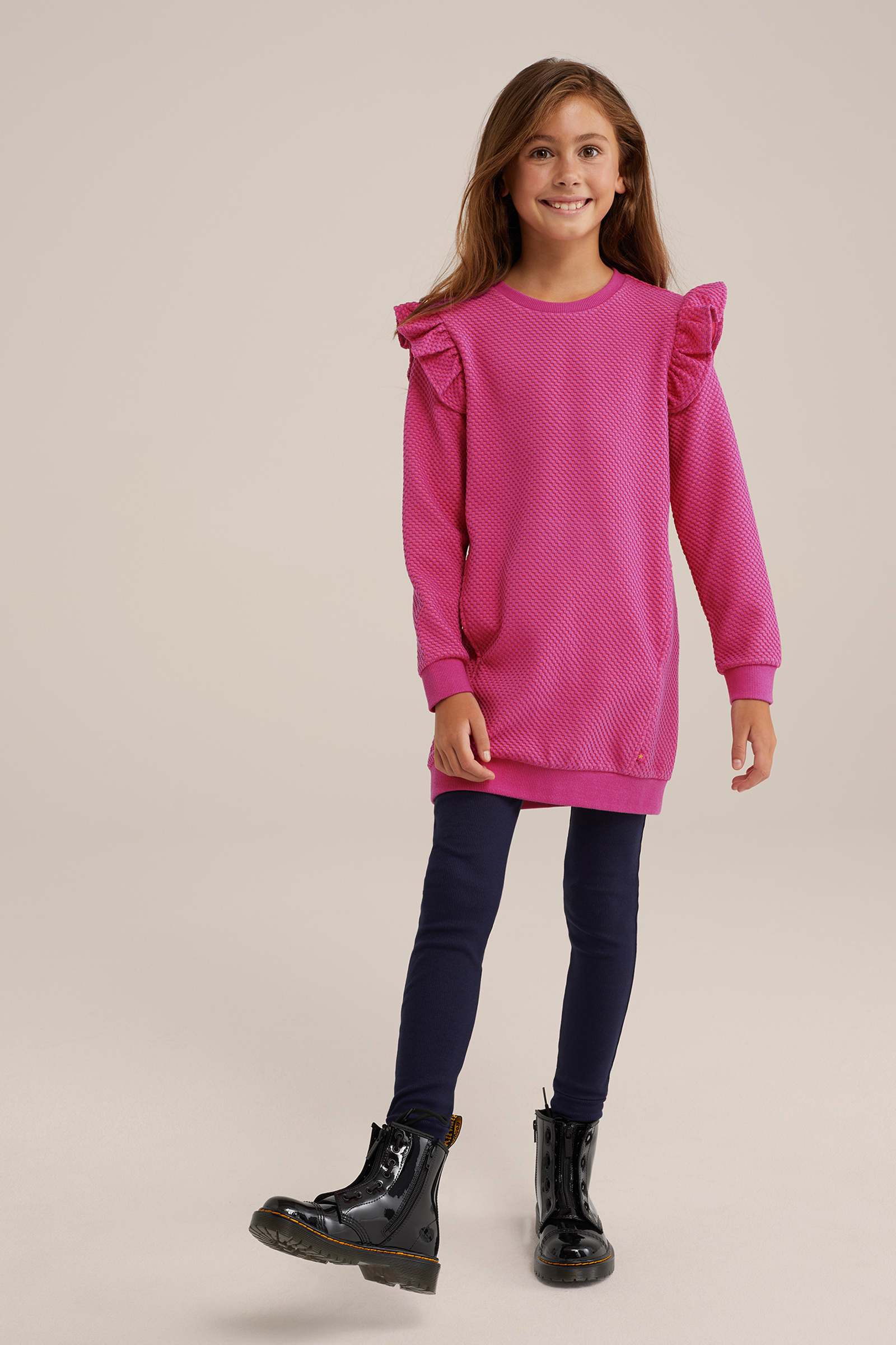 Meisjes geribde legging WE Fashion Blauw