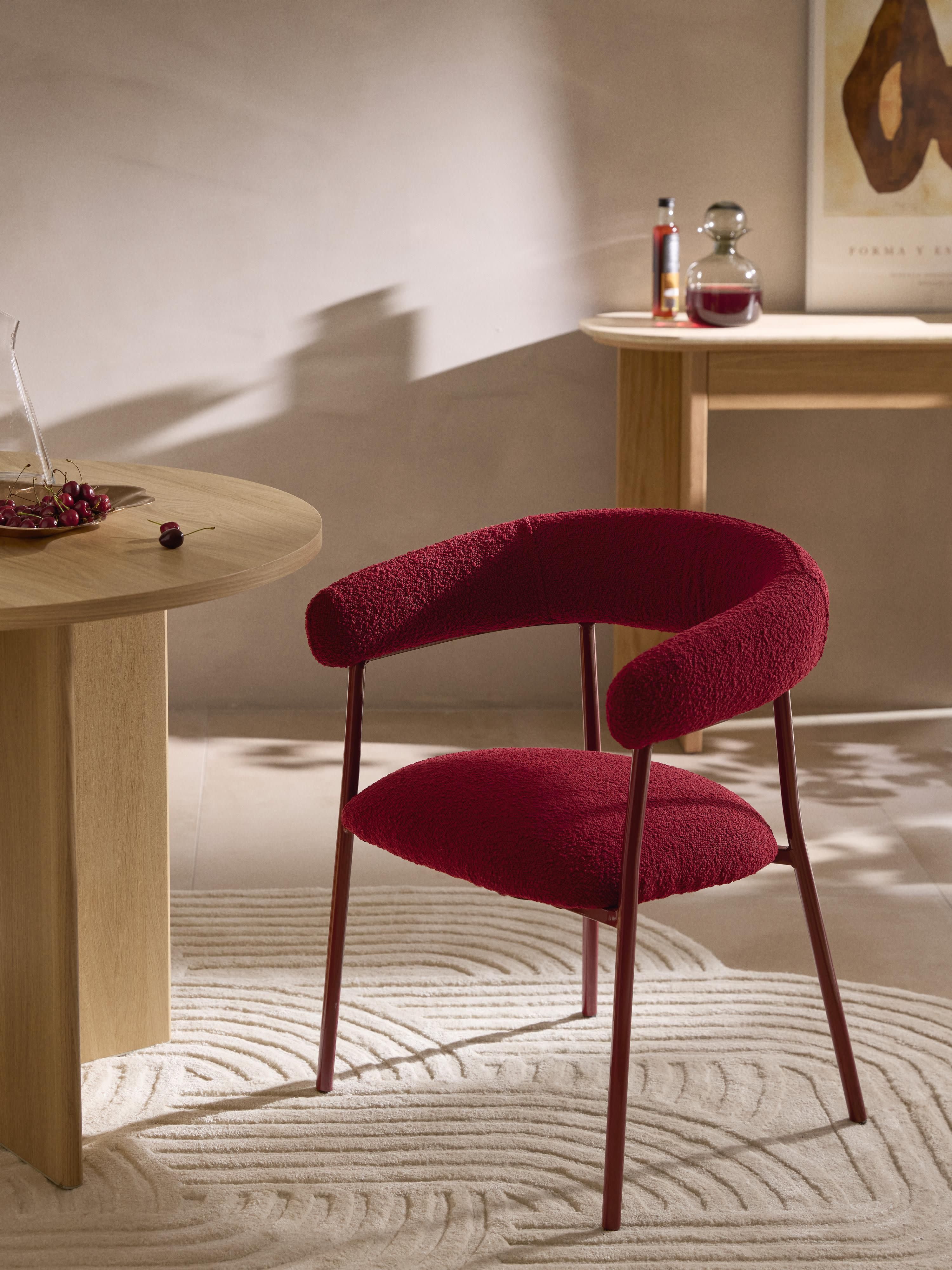 Bouclé gestoffeerde stoelen Thiago, 2 stuks