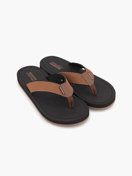 Skechers Pantoletten-Zehentrenner Braun