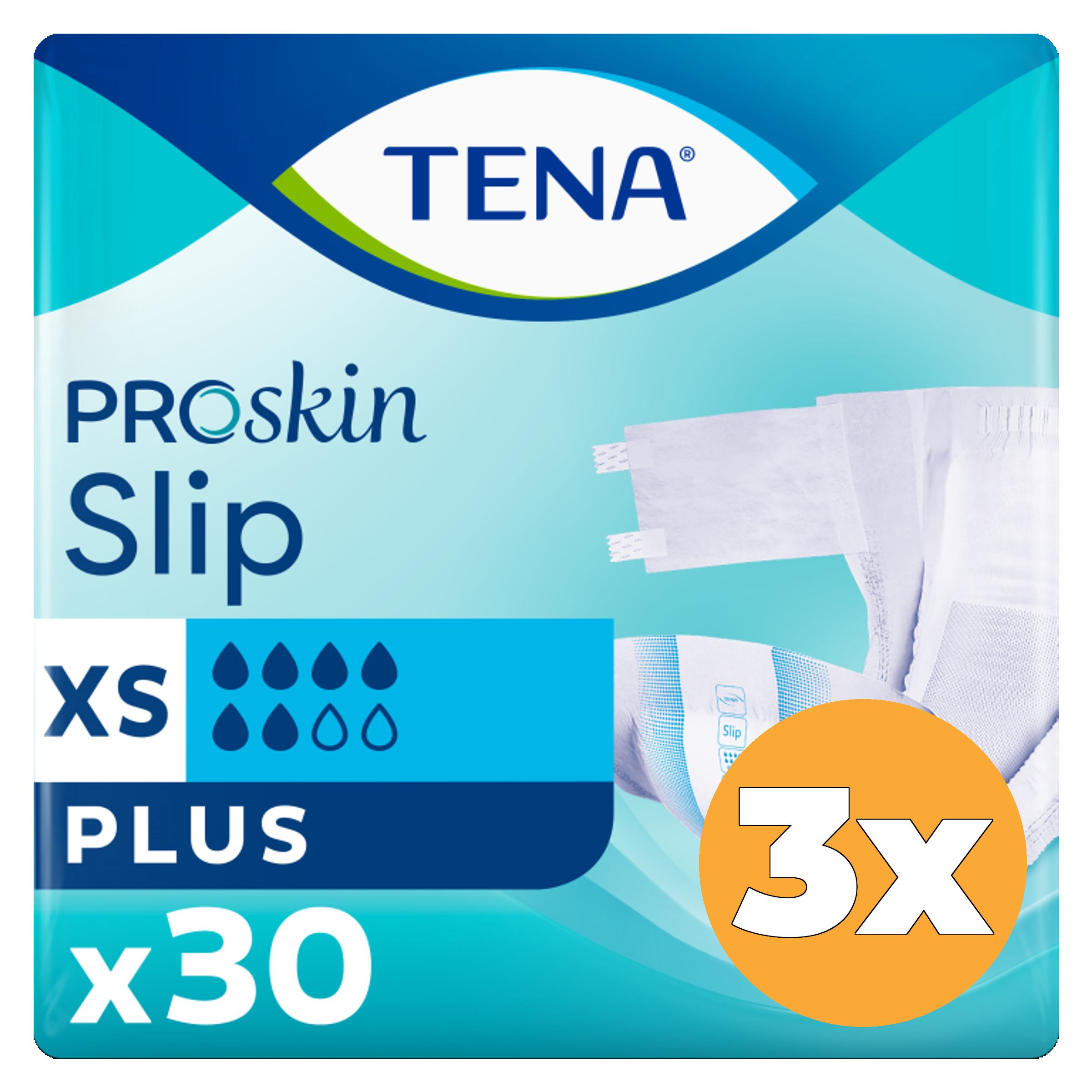 3x Tena Slip Plus Extra Small (30 stuks)