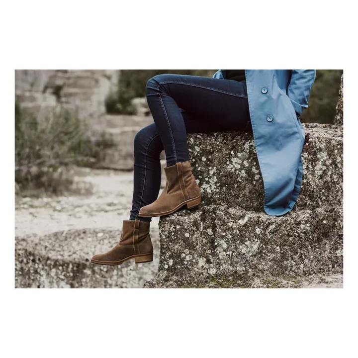 La Botte Gardiane Bottines Tiers Gardian Cuir Velours | Taupe