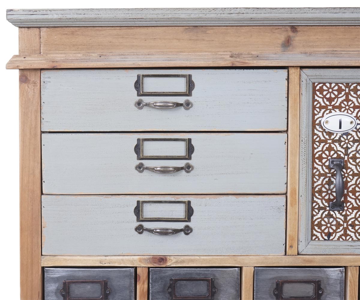 Apotheker-Schrank MCW-A43, Kommode, Tanne Holz massiv Vintage Shabby-Look 152x81x34cm