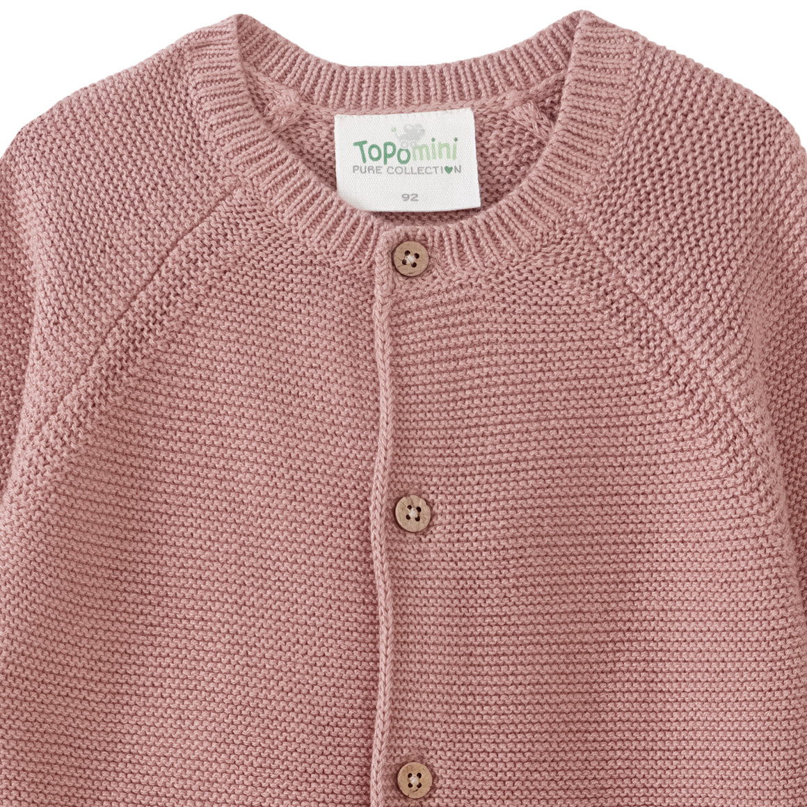 Topomini Pure Collection Baby Strickjacke mit Knopfleiste rosa