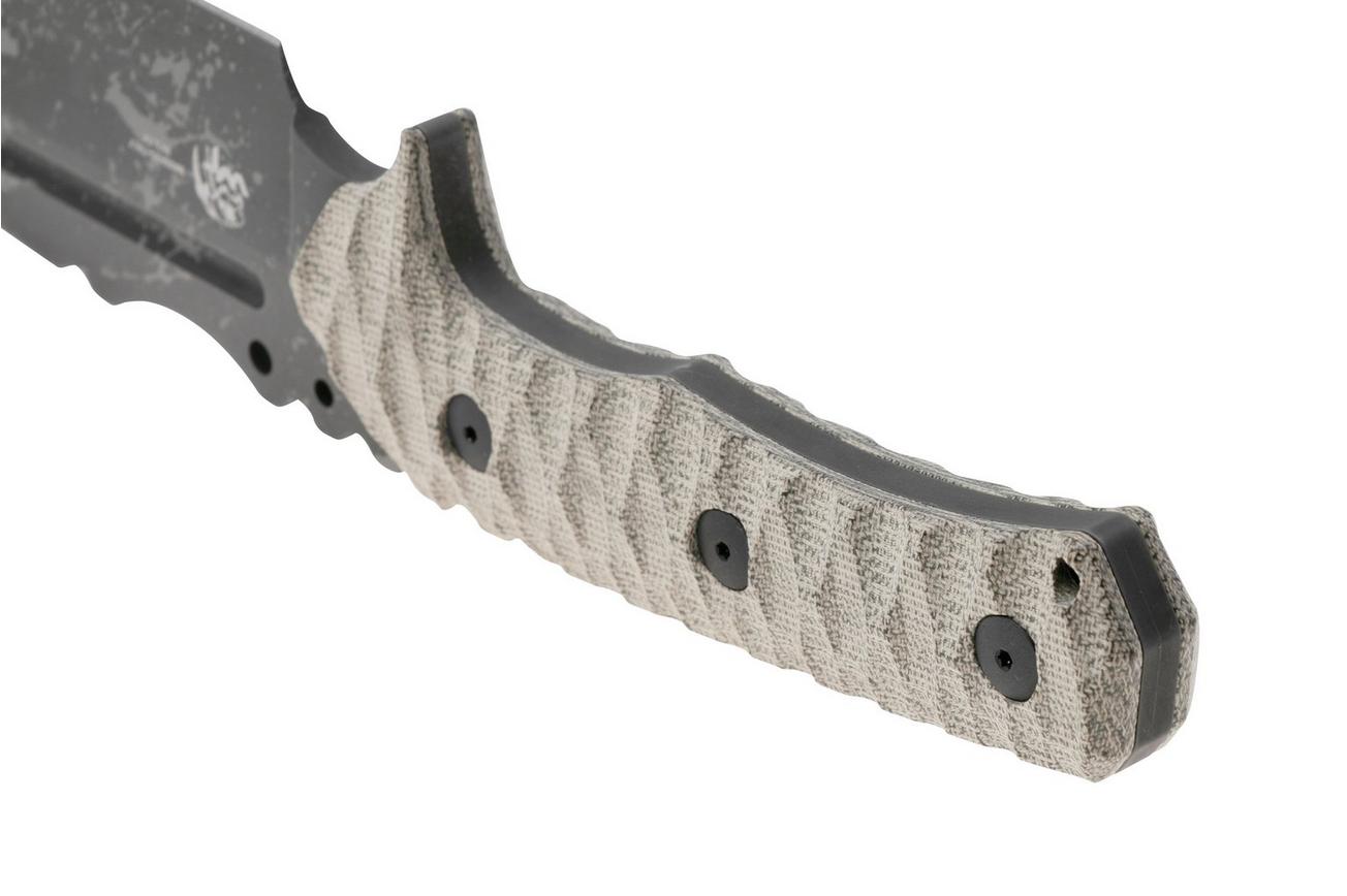 Fox Knives Uro FX-623-ODA, Acid Washed Niolox, OD-Green Micarta vaststaand mes, Wander Tactical design