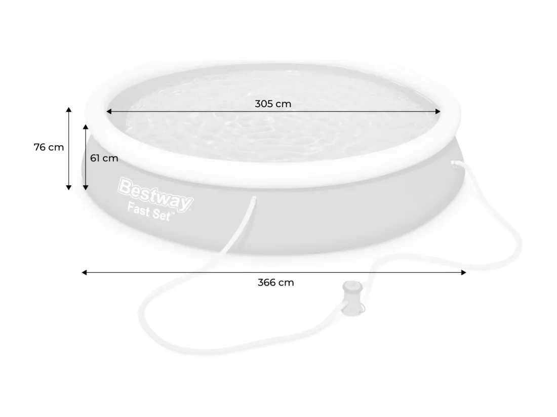 Kit piscine ronde Fast Set - D 366 x H 76 cm - Bleu