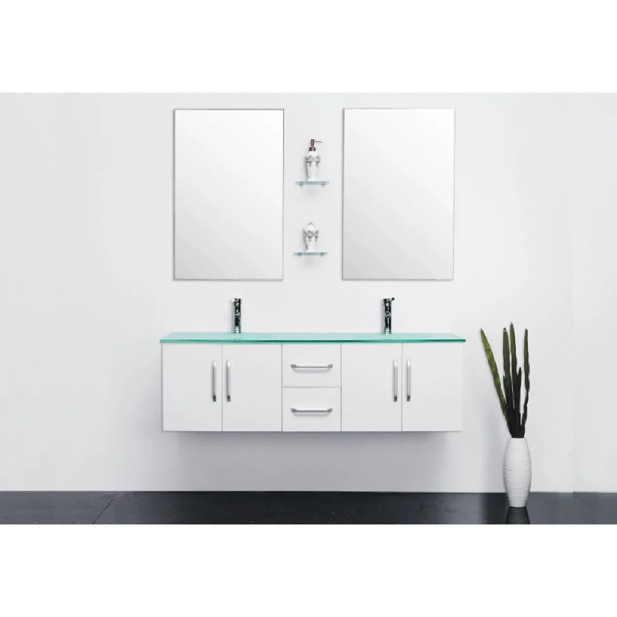 SIMBA Meuble Double Vasque 150cm White Ice