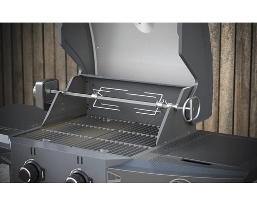 Tenneker® Carbon Gasgrill 121,4 x 60,3 x 112,3 cm 2 branders + zijbrander Zwart