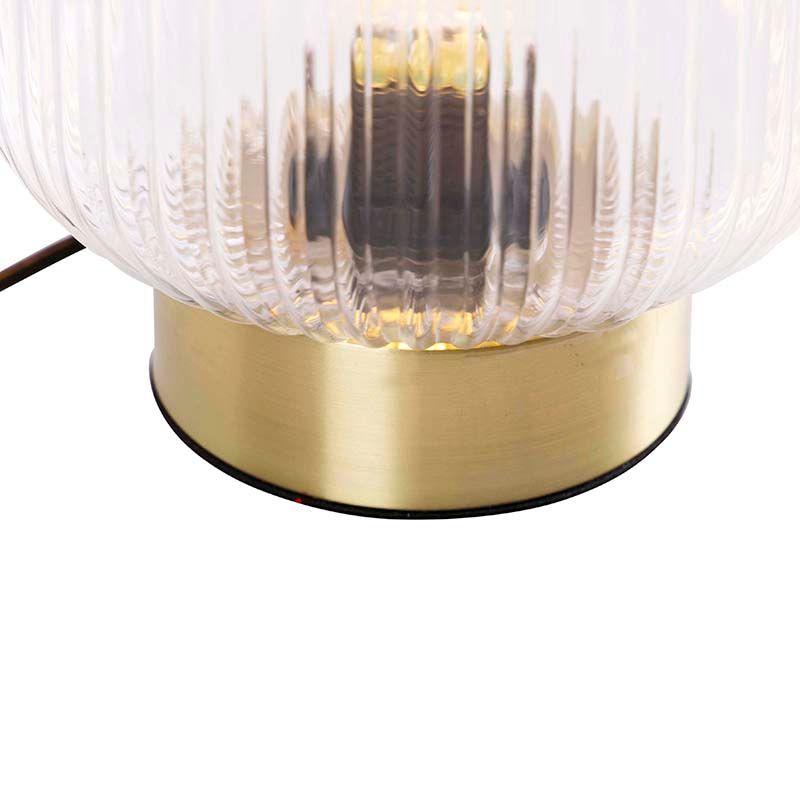 Art Deco tafellamp messing met glas - Karel
