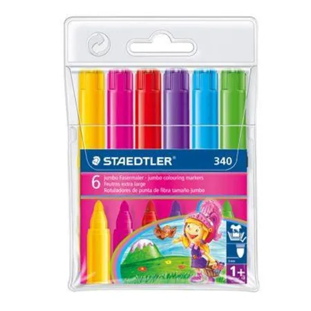 STAEDTLER® 340 WP6G Noris Club jumbo Fasermaler Marsy, 6 Stück Etui