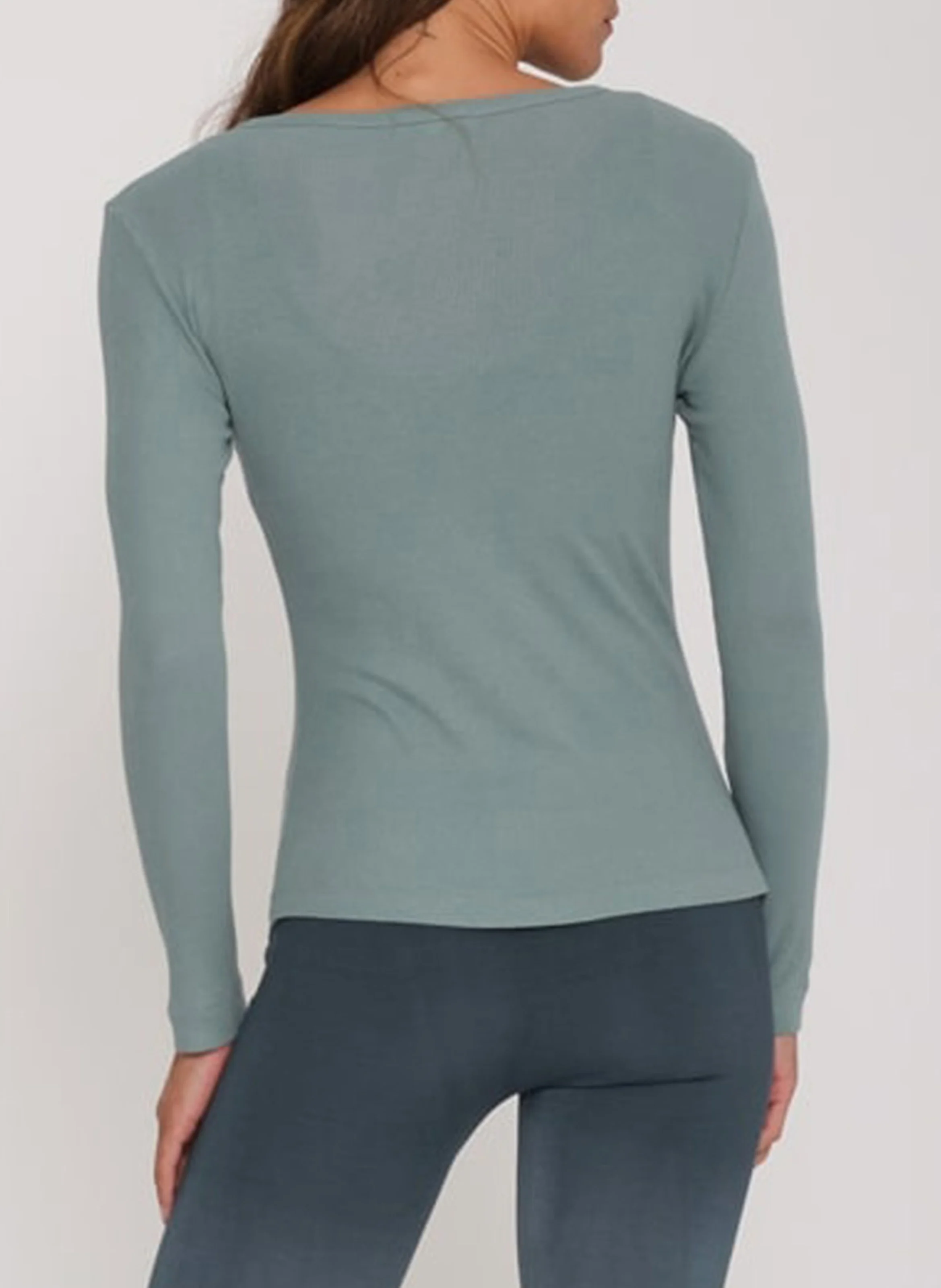 MAUNA - Tee-shirt droit col rond en coton mélangé | Bleu