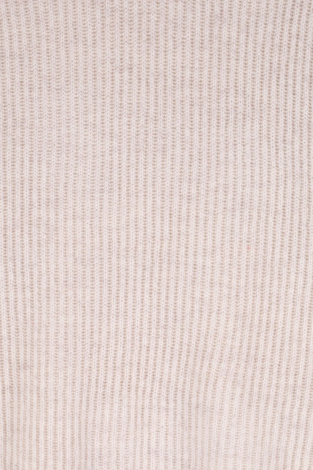 Beige gebreide trui met geweven boorden