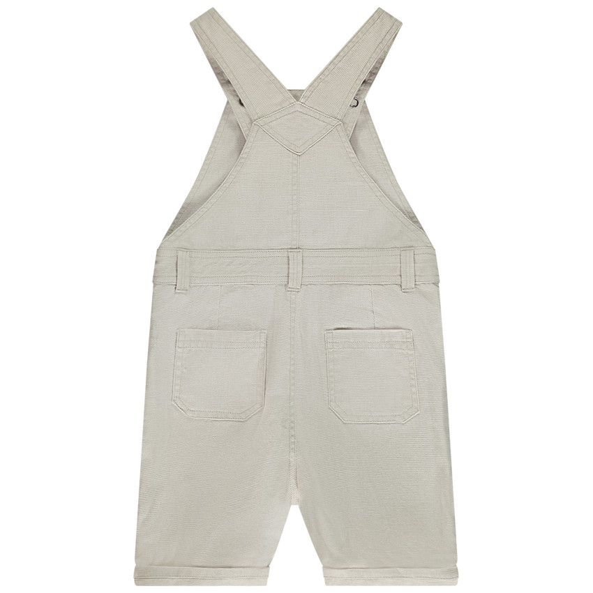 Salopette courte broderie palmiers pour bébé garçon - Ecru