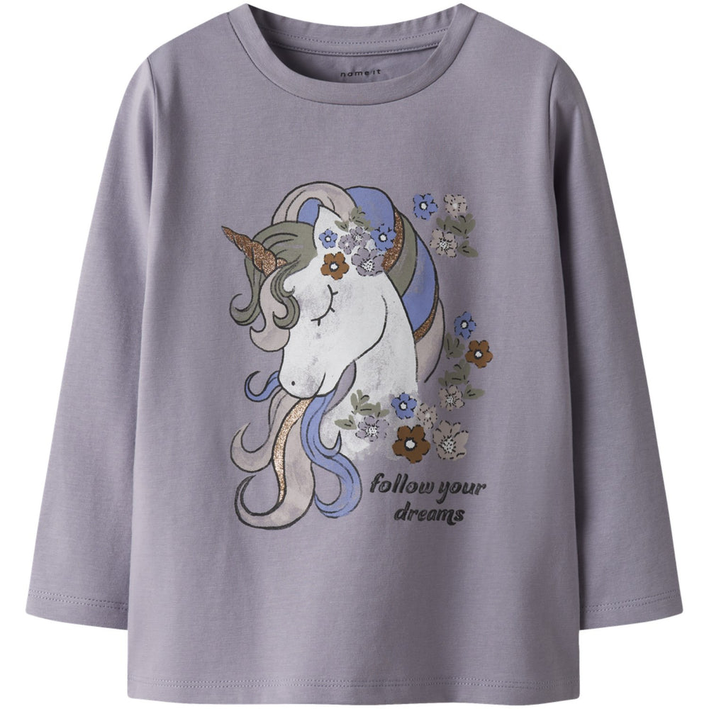 Køb Name It Lavender Gray Nmftulinea Ls Top