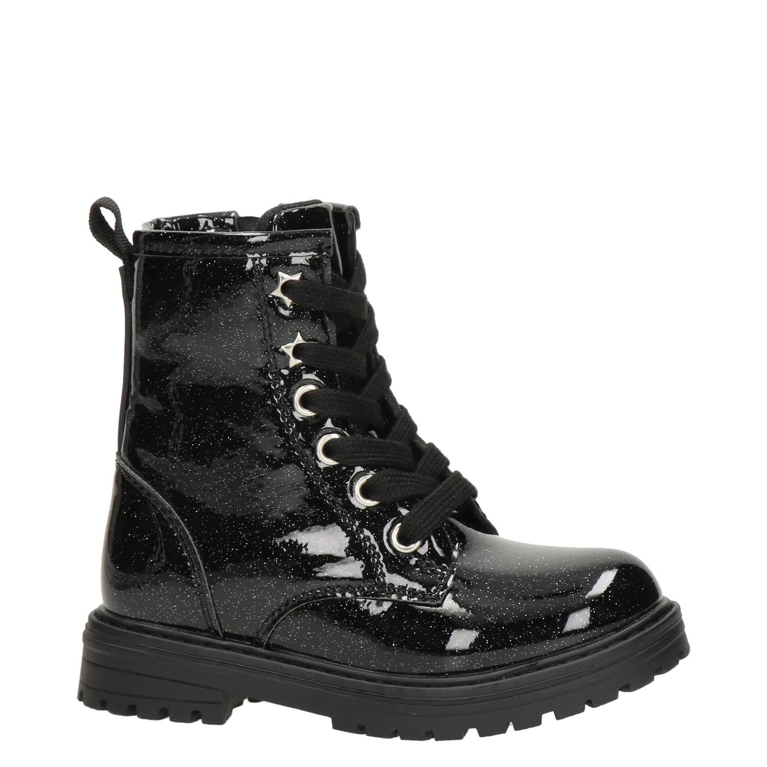meisjes veterboot Nelson Kids Zwart