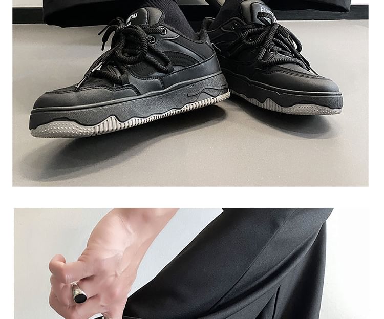 HANO - Veterschoenen met letters en platform