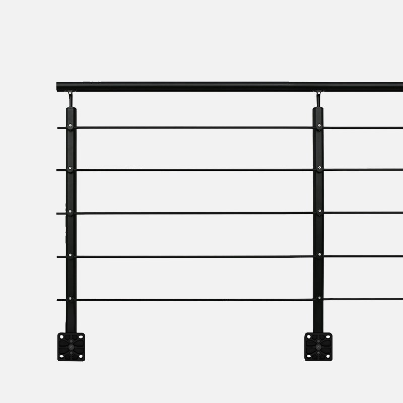 OPALU - 2m aluminium leuningset, klaar voor montage - zwart, zijmontage