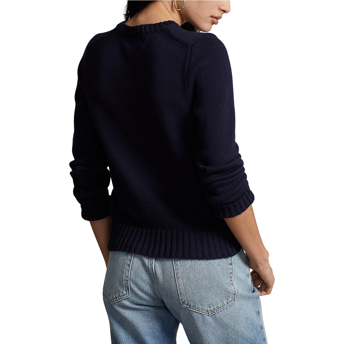 POLO RALPH LAUREN<br>Suéter de gola redonda, bandeira americana